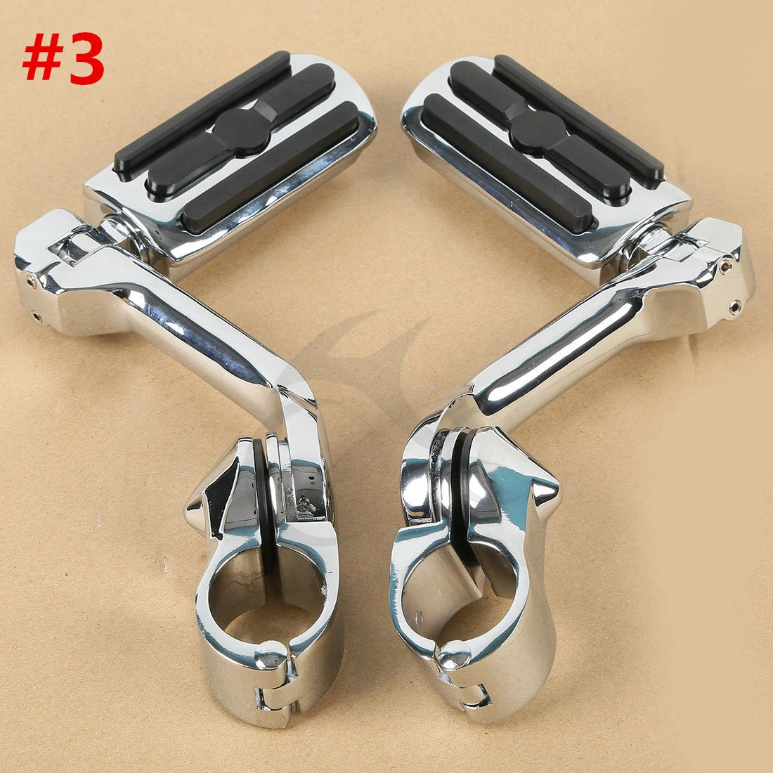 Chrome 1.25" 32mm Long Angled Adjustable Highway Foot Pegs Peg Mount For Harley