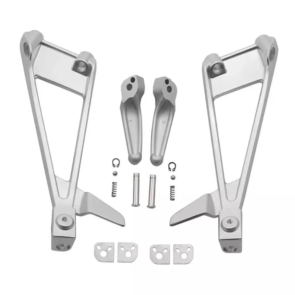 Aprilia RS660 Motorcycle Rear Passenger Foot Pegs Bracket Fits 2020-2025 Silver