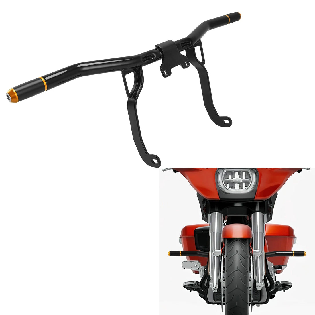 Front Highway Engine Guard Crash Bar Fit For Harley Street Glide Road King 14-23