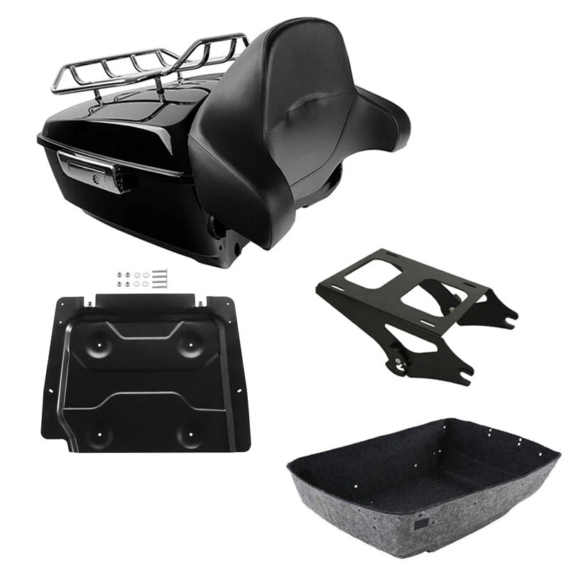 King Trunk Backrest Rack Mount Plate Fit For Harley Touring Street Glide 2014-26