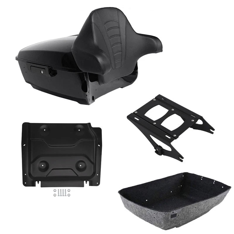 King Trunk Backrest Pad Mount Rack Plate Fit For Harley Electra Glide 2014-2026