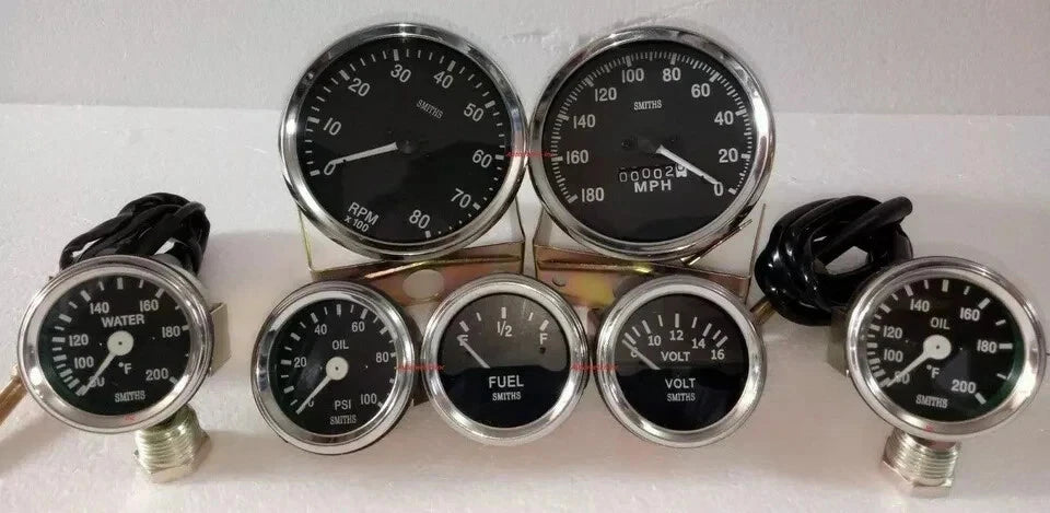 Smiths Temp F+ Oil Temp F+ Oil + Fuel + Volt Gauge+ Speedo+Tacho 100mm