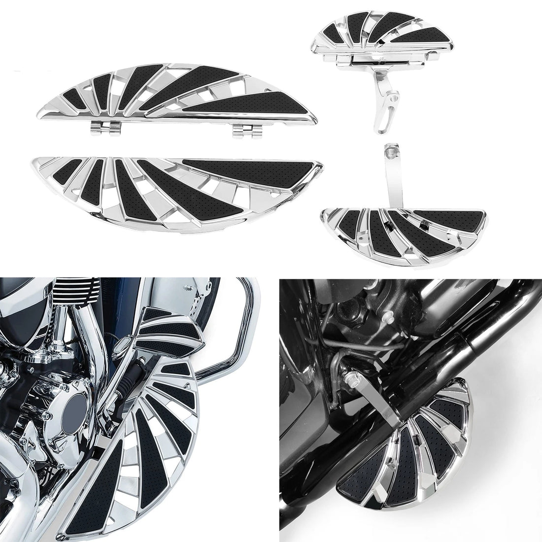 Driver & Passenger Floorboards Footboards Fit For Harley Touring Glide 1993-2025