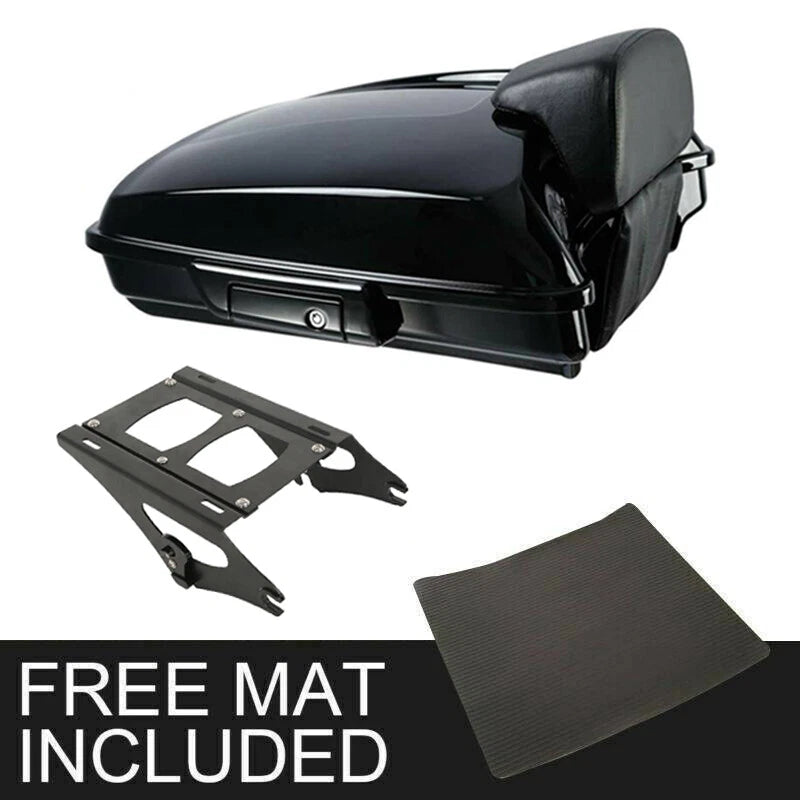 Black Razor Trunk Backrest Mount Rack Fit For Harley Touring Models 2014-2026 25