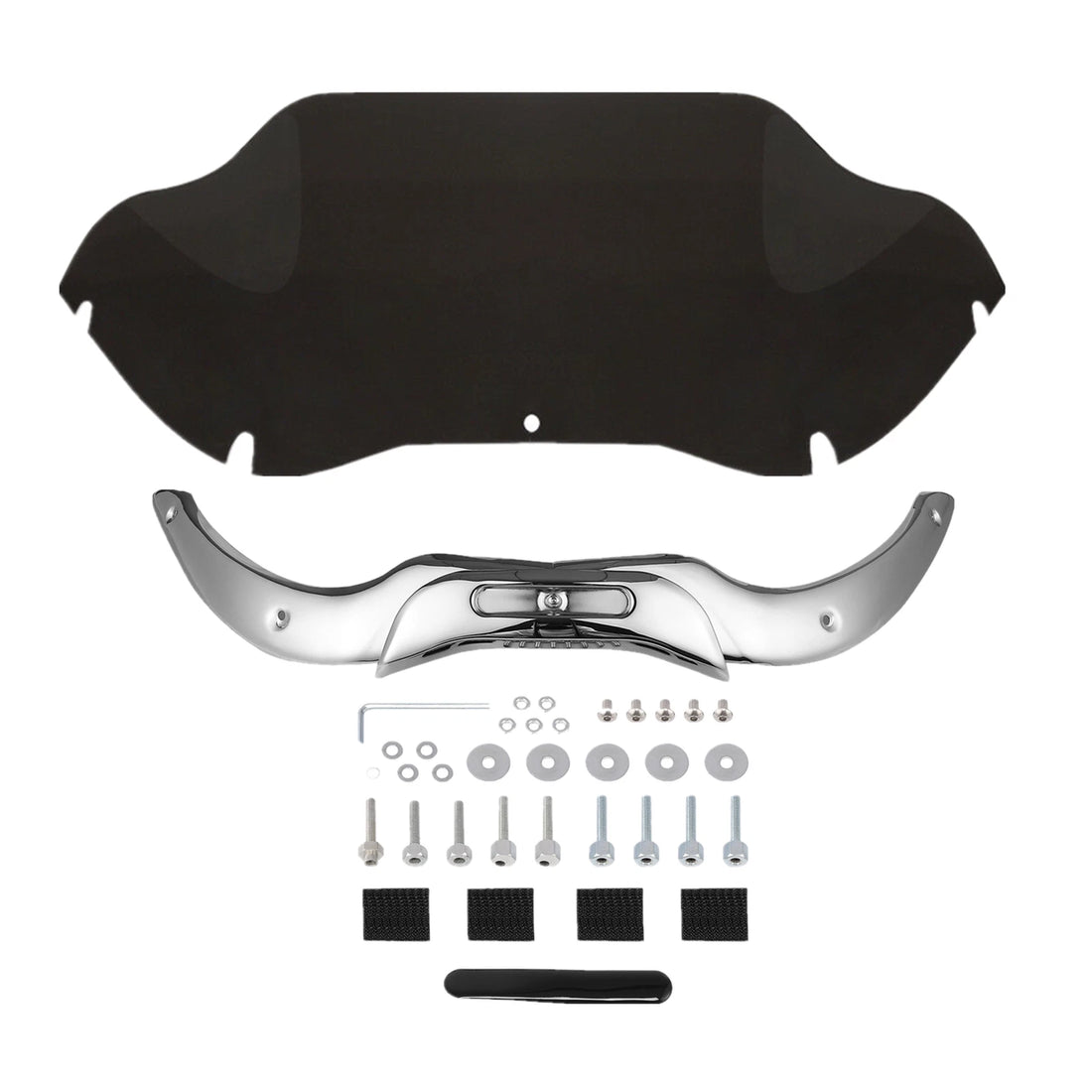 9.5'' Windshield Windscreen & Chrome Trims Fit For Harley Road Glide Fltr 04-13