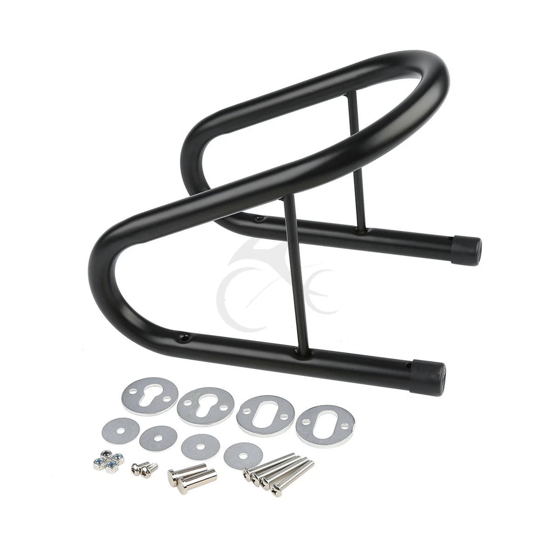6.5" Black Motorcycle Tire Wheel Removable Wheel Chock + Quick Release Hardwares