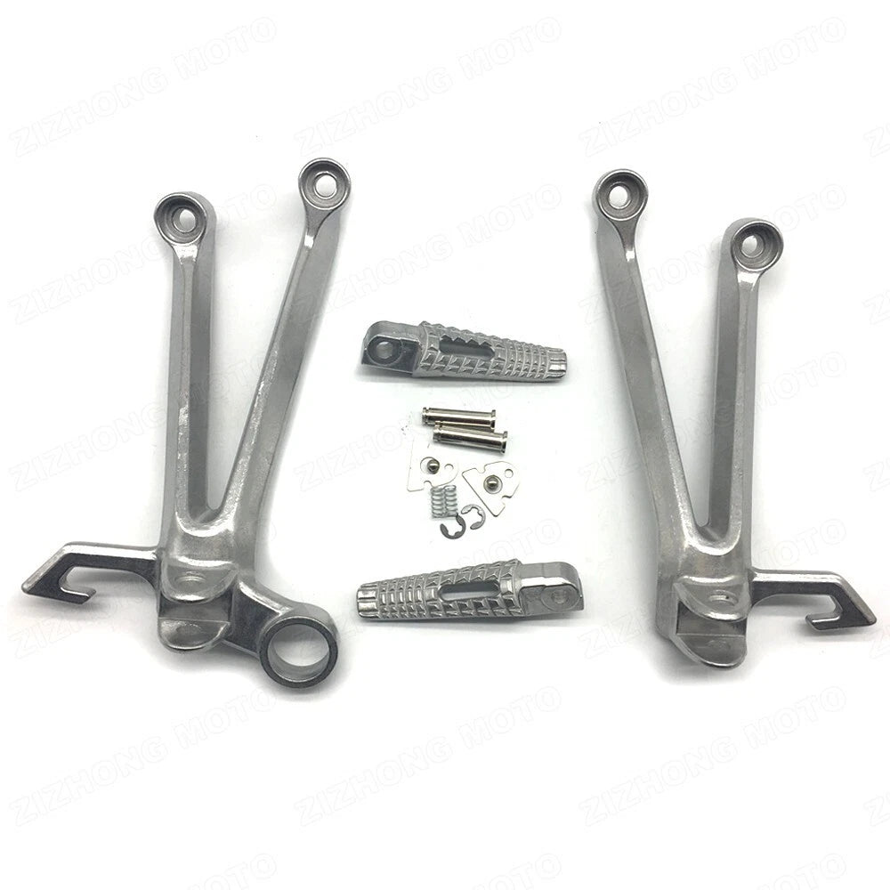 For 2005 2006 Suzuki GSXR1000 Passenger Rear Footrests Foot Pegs Bracket Silver