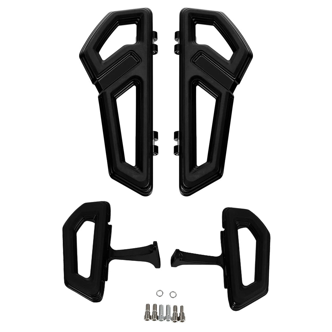 Gloss Black Driver & Passenger Footboard Fit For Harley Touring Road Glide 93-25