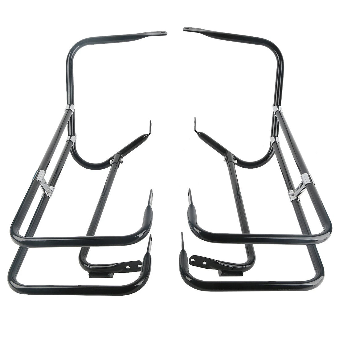 Black Saddlebag Guard Rail Mounts Bracket Fit For Harley Street Glide Flhx 97-08