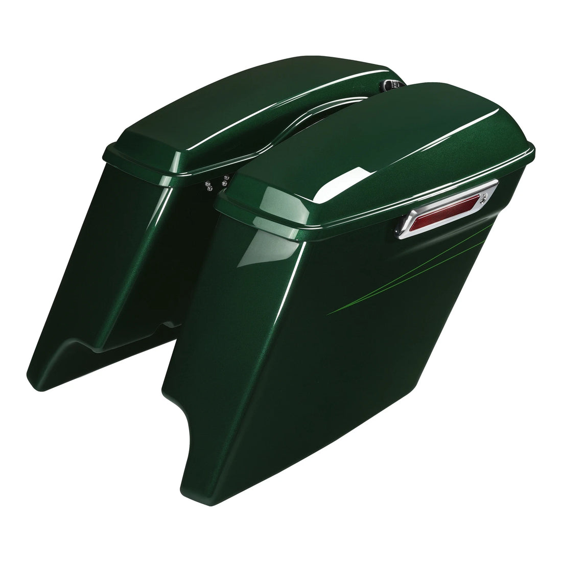 5" Stretched Saddlebags Fit For Harley Street Glide 2014-2025 23 Deep Jade Pearl