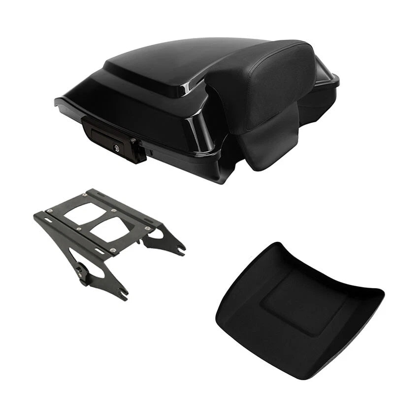 Black Razor Trunk Backrest Mount Rack Fits For Harley Touring Road Glide 14-2026