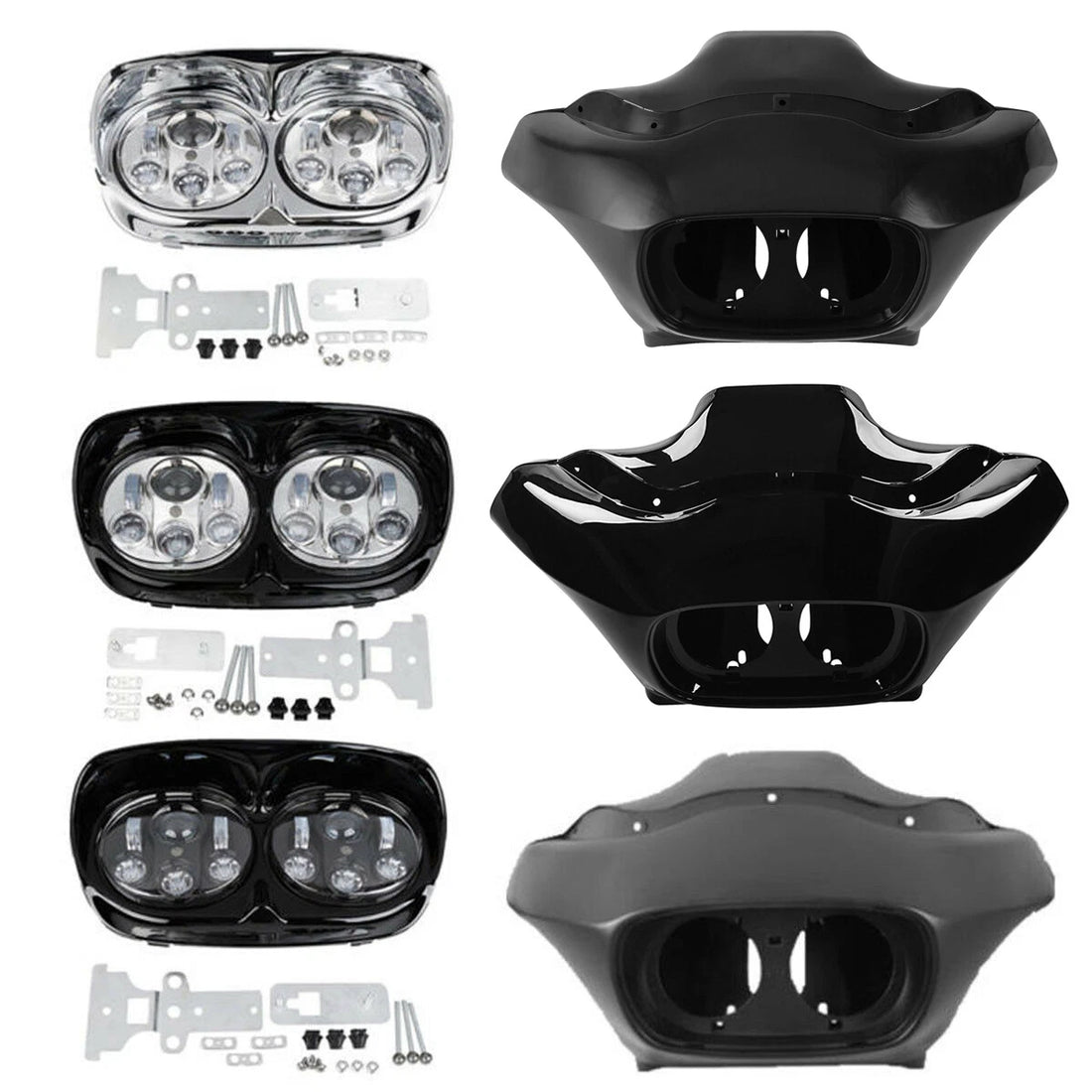 Inner Outer Fairing Dual Headlight Fit For Harley Road Glide Fltr 1998-2013 2012
