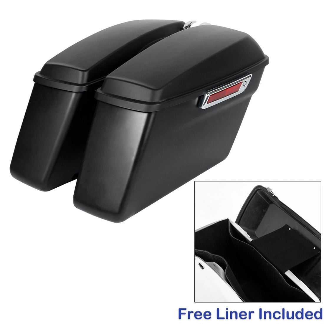 Matte Black Hard Saddlebags Fit For Harley Davidson Street Road Glide 14-23