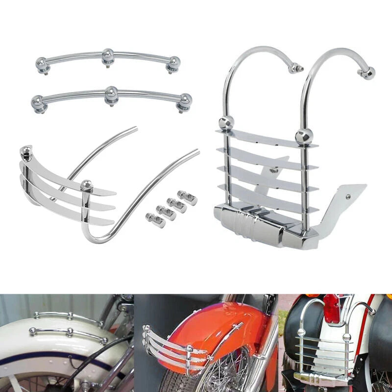 Front Spear Trim /Rear Fender Bumper Cheese Grater Fit For Harley Springer 97-03