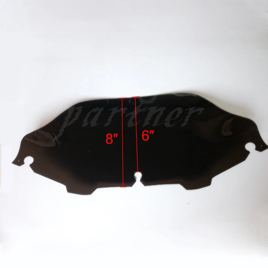 6" Dark Tea Wave Windshield Windscreen For Harley Flht Flhtc Flhx Touring 96-13