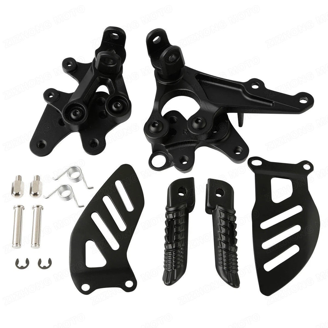 Driver Front Footrests Foot Pegs Bracket Black Fit For Suzuki GSXR1000 2005-2008