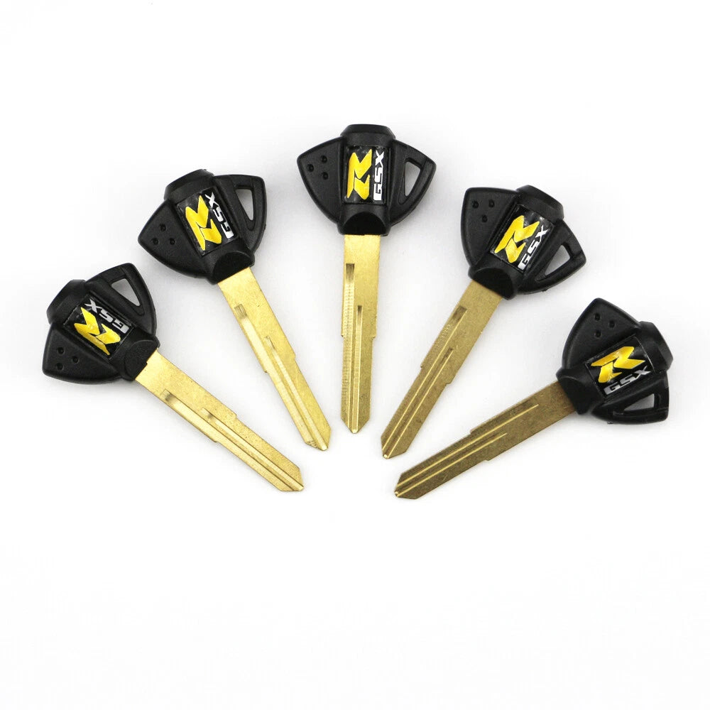 5 PCS Black Blank Key Uncut Blade For Suzuki GSXR GSX-R600 GSX-R750 GSX-R1000