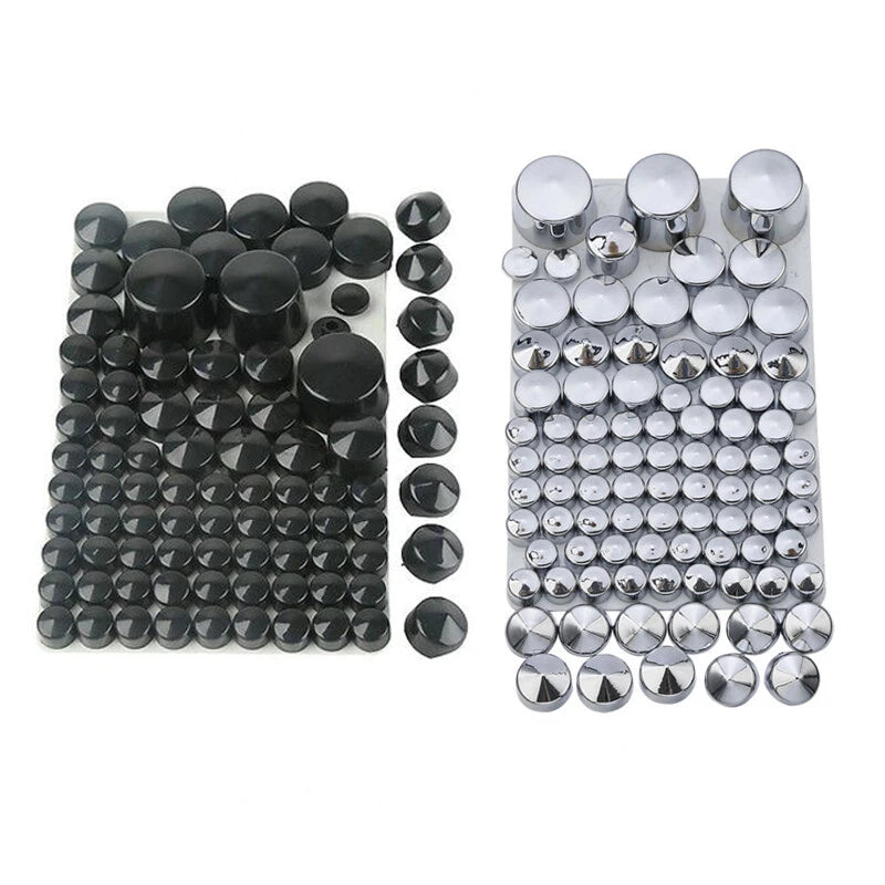 87PCS Bolt Topper Caps Cover Fit For Harley Softail Twin Cam 84-06 Chrome/Black