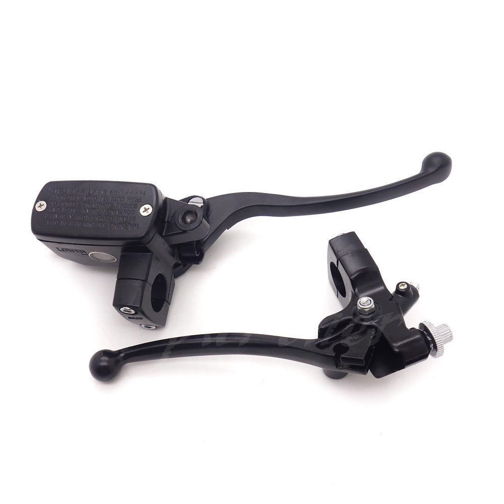 Motorycycle Black 1" Handlebar Control Reservoir 14mm Bore Brake Clutch Levers
