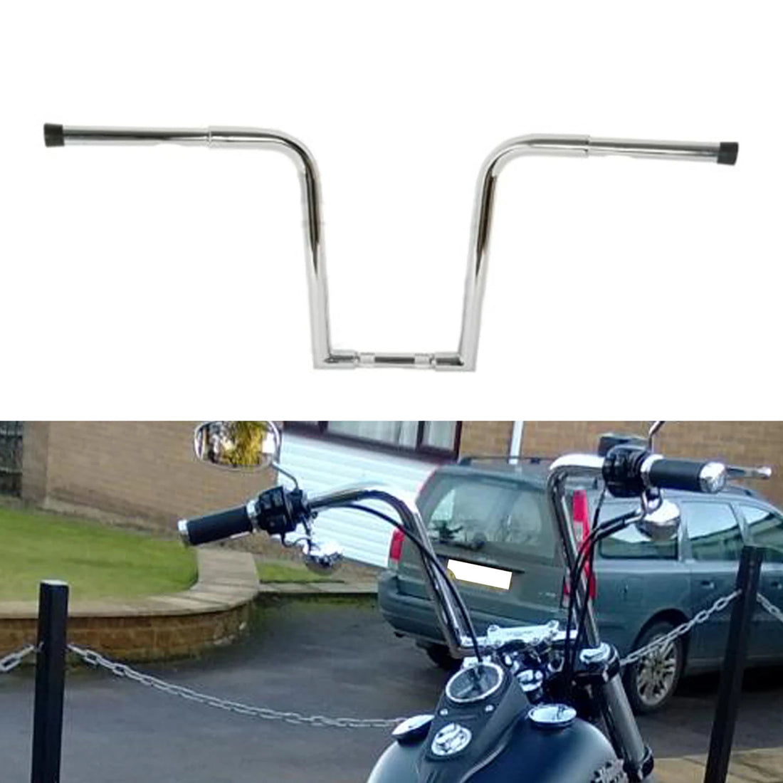 16" Rise Ape Hanger Bar Fat Handlebar Fit For Harley Sportster XL883 1200 Custom