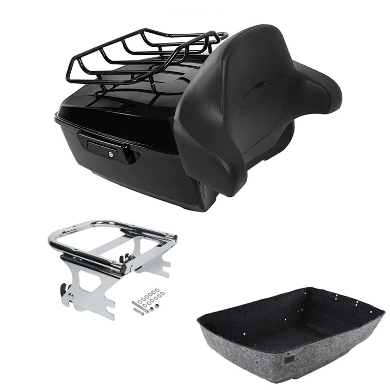 King Trunk Pad 2 Up Mount Rack Fit For Harley Trunk Touring Flht 1997-08