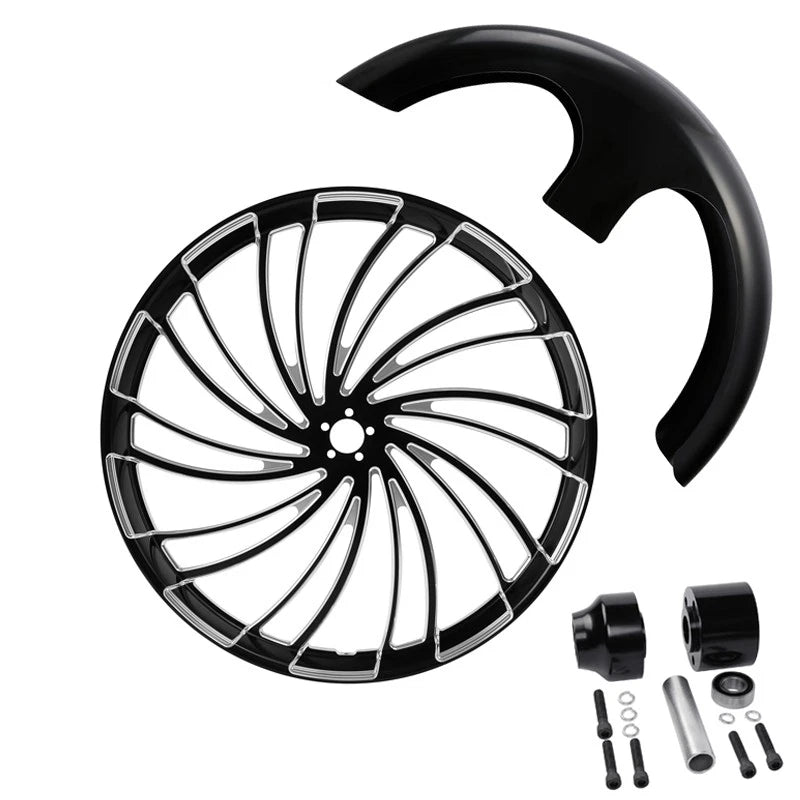30" Front Wheel Rim Hub Single Disc Fender Fit For Harley Road King Glide 08-Up