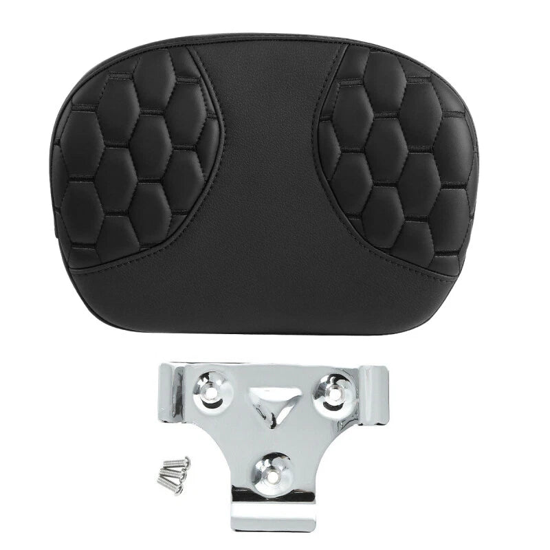 Black Passenger Sissy Bar Backrest Pad Fit For Harley Electra Street Road Glide