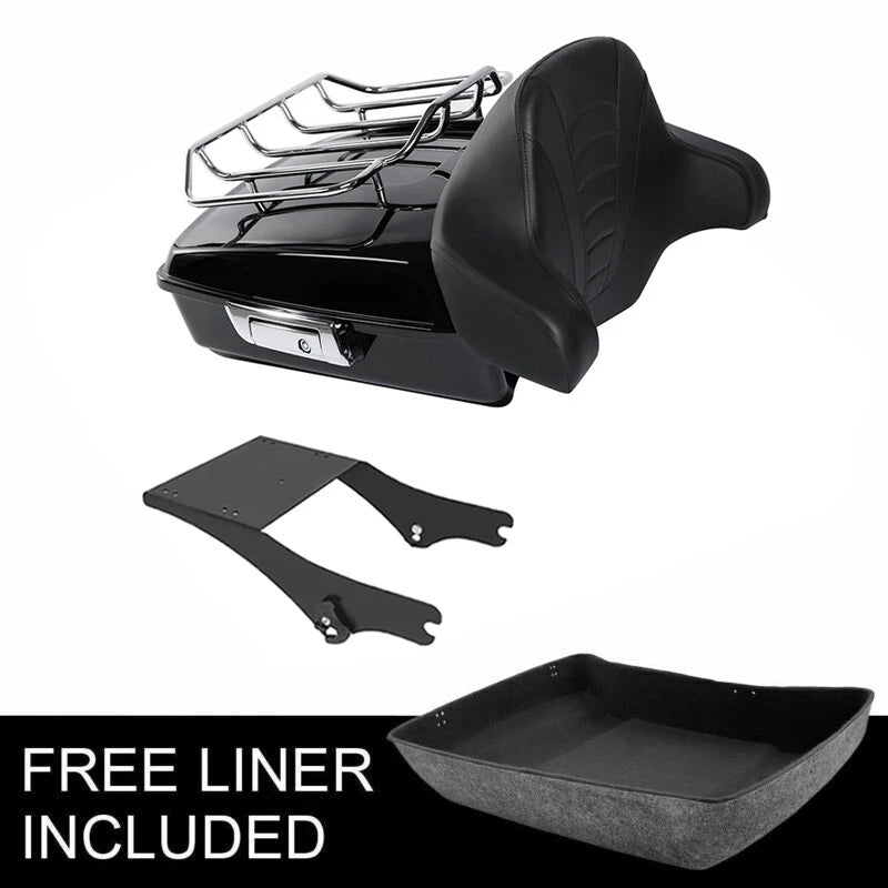 Chopped Trunk Backrest Rack Mount Fit For Harley Touring Road King 97-08