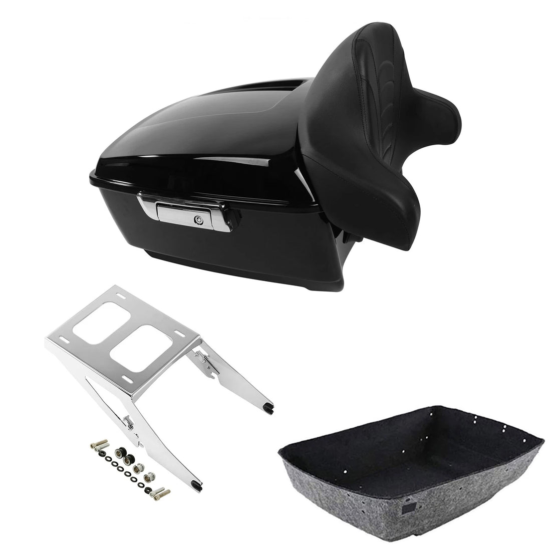 King Trunk Luggage Backrest Two-Up Mount Rack Fit For Harley Sport Glide 2018-21