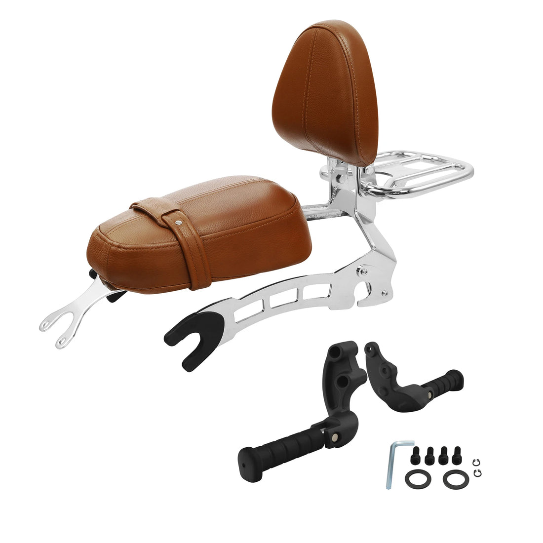 Rear Seat & Sissy Bar Backrest Footpegs Bracket Fit For Indian Scout 2015-2024