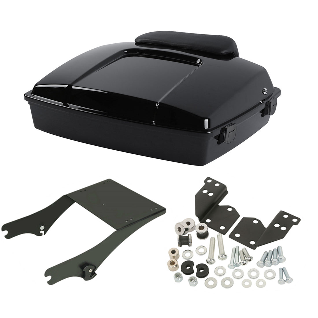 Black Razor Trunk Backrest Mount Docking Kit Fit For Harley Road Glide 1997-2008