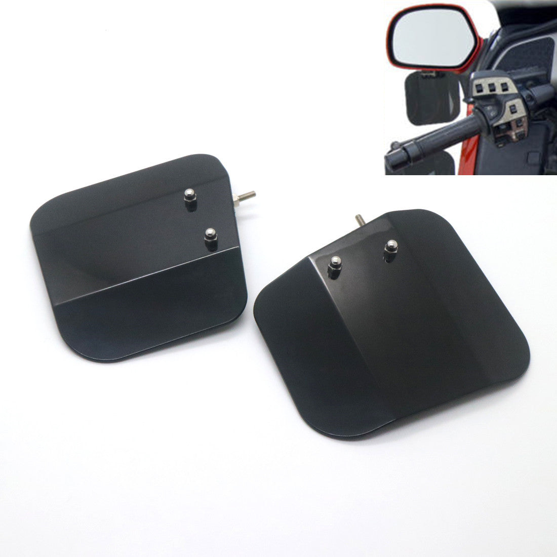 Black Air Wing Deflector Windshield Mirror Mount For Honda Goldwing 1800 F6B