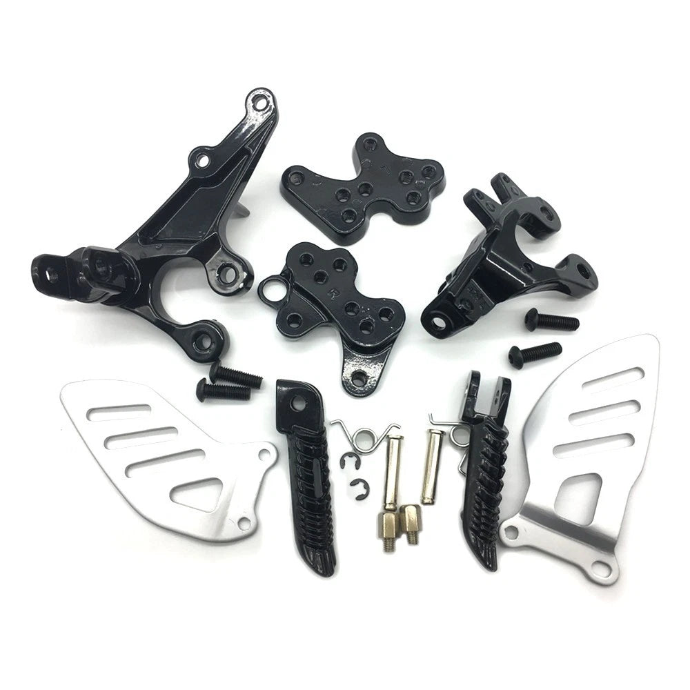 Black Front Foot Pegs Bracket Fit Suzuki GSXR600/750 2011-25 GSXR1000 2009-2016