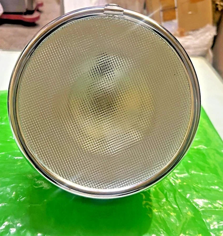 8"Fit For Lucas Miller Type Chrome DU142 Flat Glass Headlamp Head Light