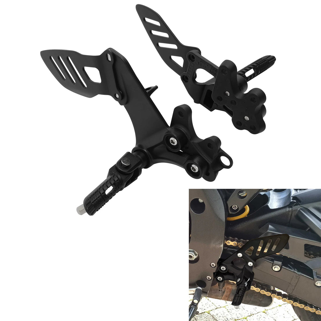 Driver Footpegs Pegs Mount Bracket Fit For Suzuki GSXR600 GSXR750 2006-2010