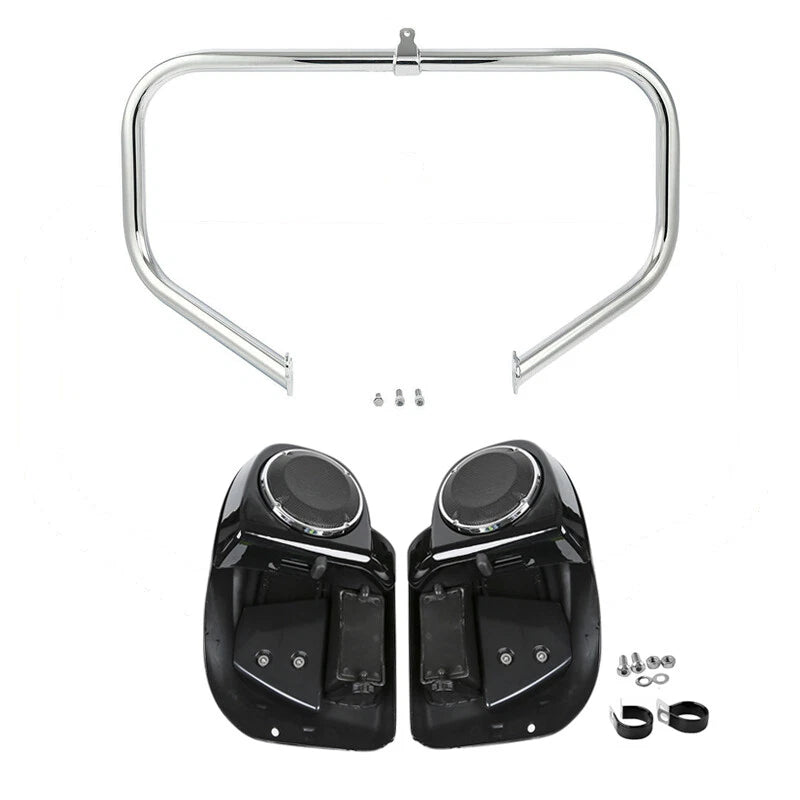 Lower Vented Fairing Speaker Engine Crash Bar Fit For Harley Touring 2014-2023