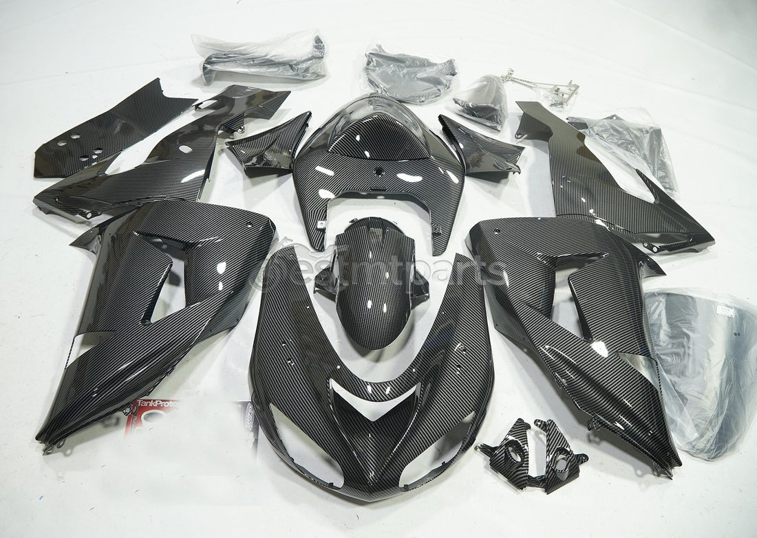 Black Carbon Fiber Fairing Kit +Bolts for Kawasaki Ninja ZX10R 2006-2007 ZX1000D