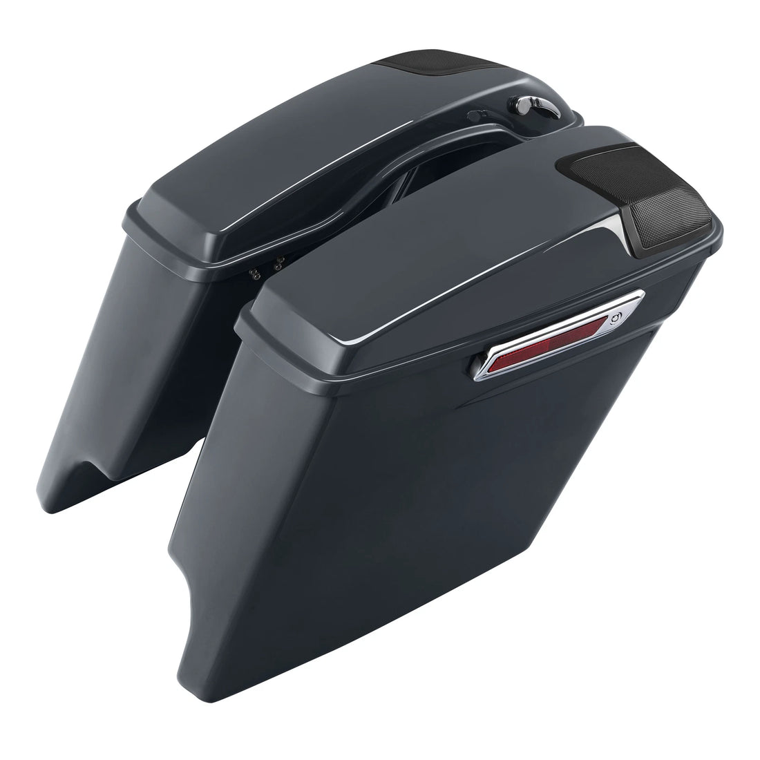 5" Stretched Saddlebags Fit For Harley Street Road Glide 2014-2024 Gunship Gray