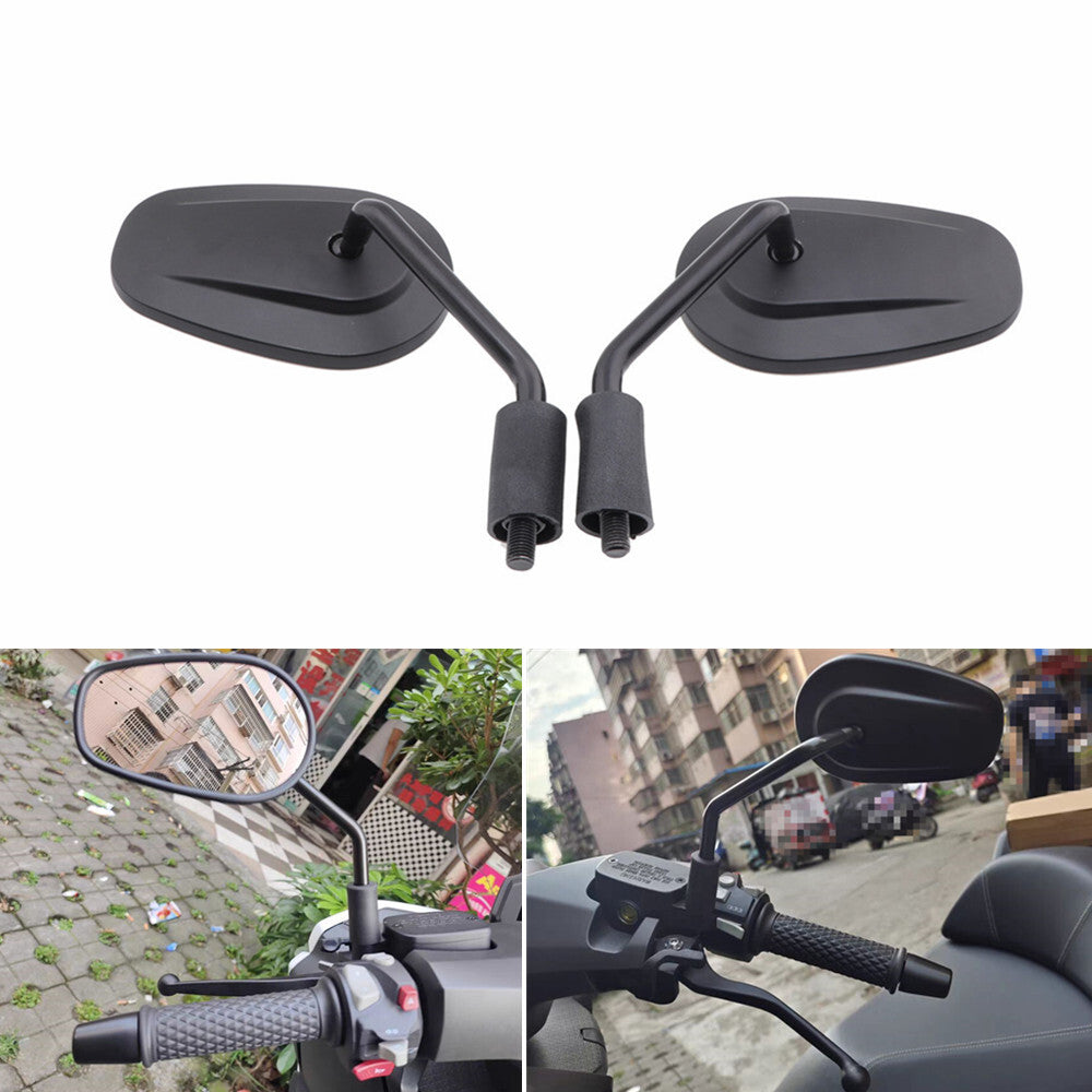 Motorcycle Black Oval Rearview Side Mirrors For Honda Scooter GN250 GV250 GV300S