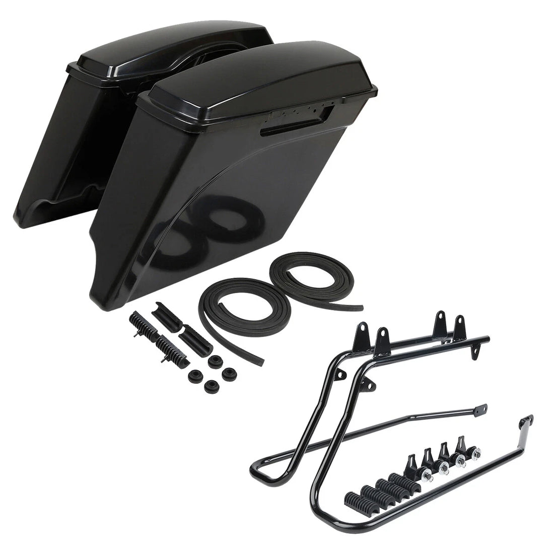 Unpainted 5" Stretched Saddlebag Conversion Bracket Fit For Harley Softail 86-17
