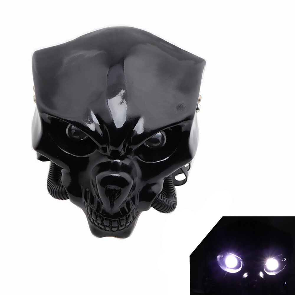 Motorcycle LED Skull Headlight Lamp With 28-41mm Fork Mount Bracket For Harley