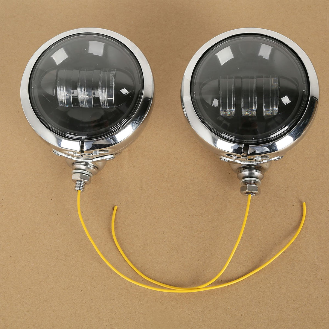 4-1/2" LED Auxiliary Spot Fog Passing Lights Lamp Housing Bucket Fit For Harley