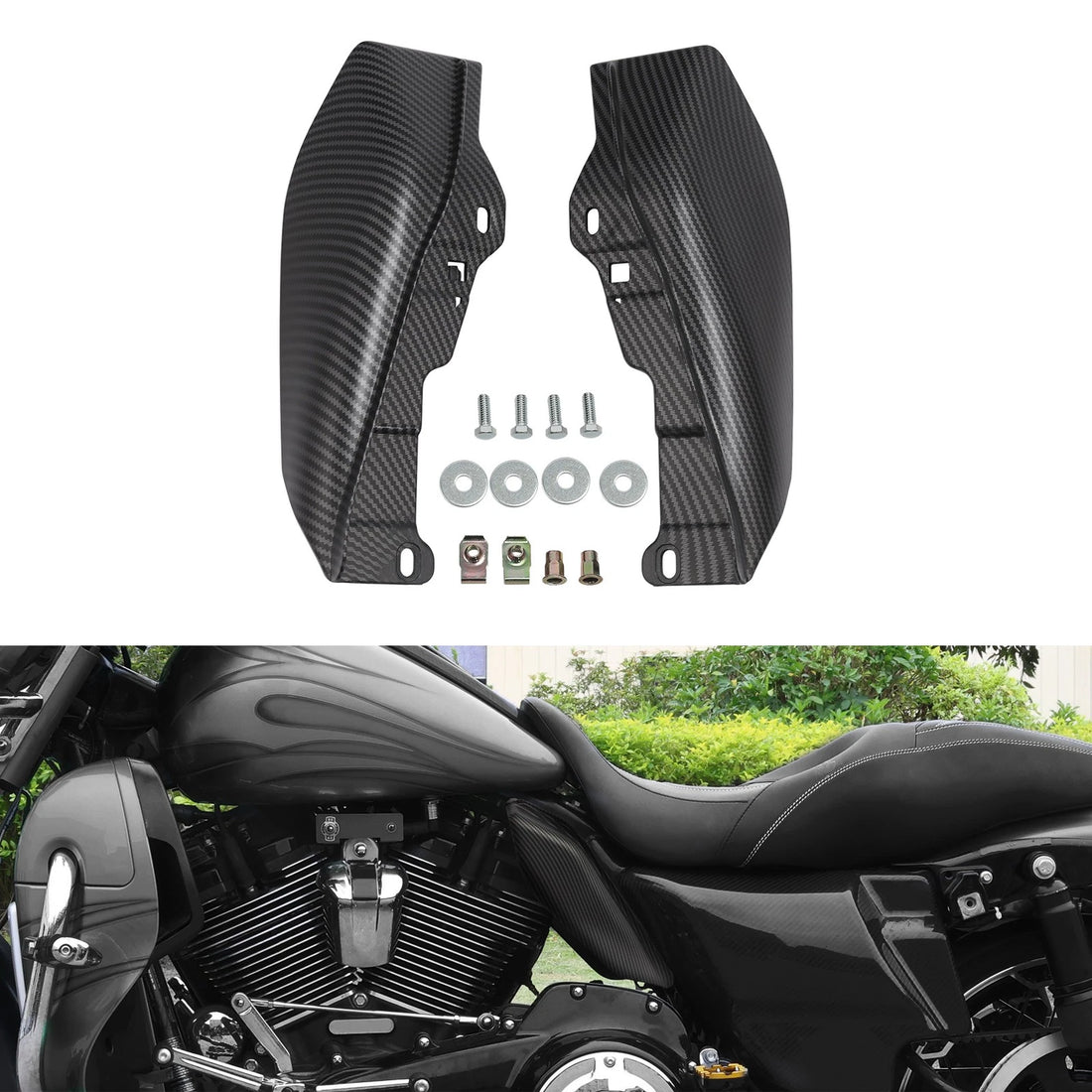 Carbon Fiber Matte Mid-Frame Air Deflector Fit For Harley Road King Glide 09-24
