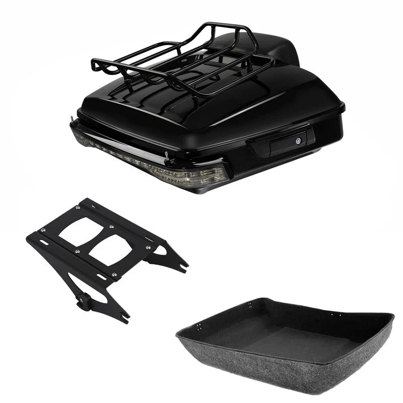 Chopped Trunk Backrest Rack Lamp Mount Fit For Harley Street Road Glide 2014-26