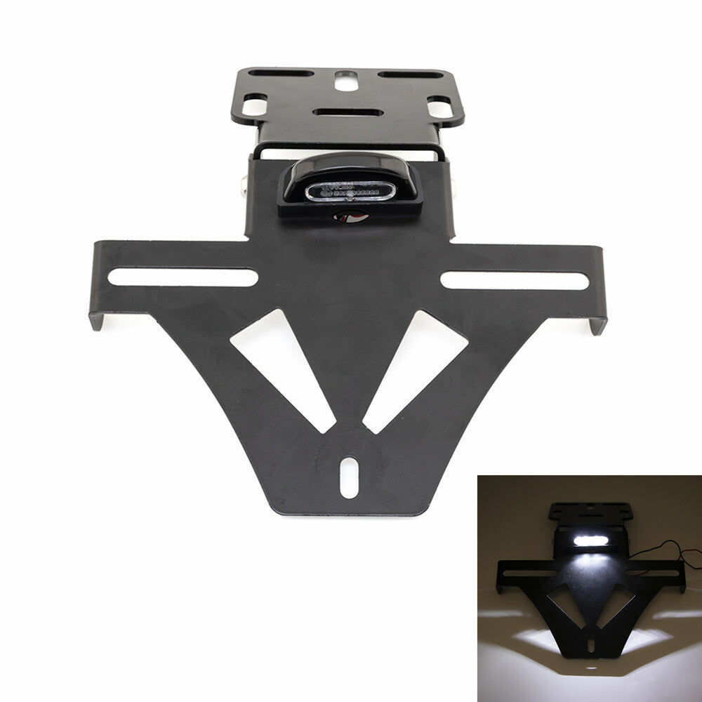 Adjustable Angle License Number Plate Light Frame Holder Bracket For R1 FZ6 MT07