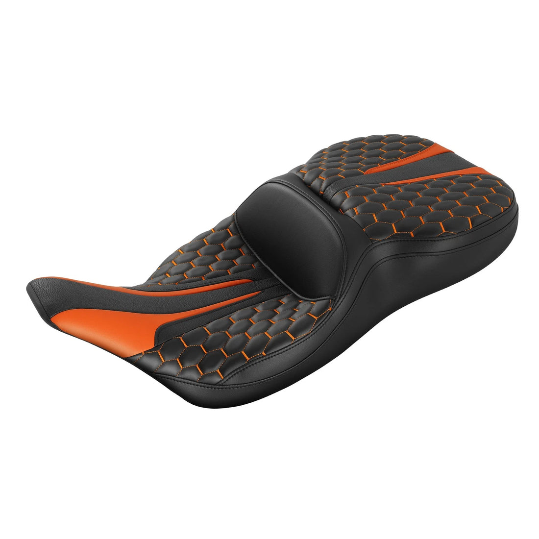 Driver Passenger Seat Fit For Harley Electra Glide Flht 1997-2007 Black Orange