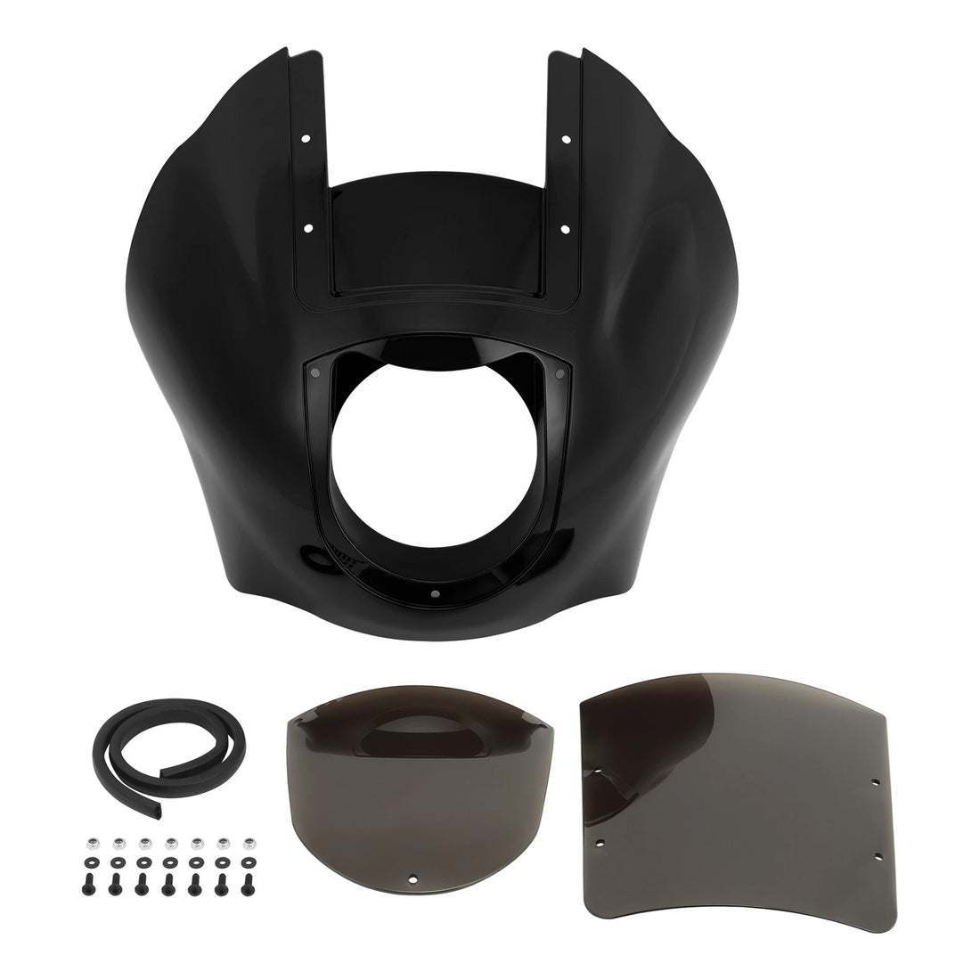 Black Quarter Fairing & Windshield Fit For Harley Dyna Fat Bob 1995-05 Fxr 86-94