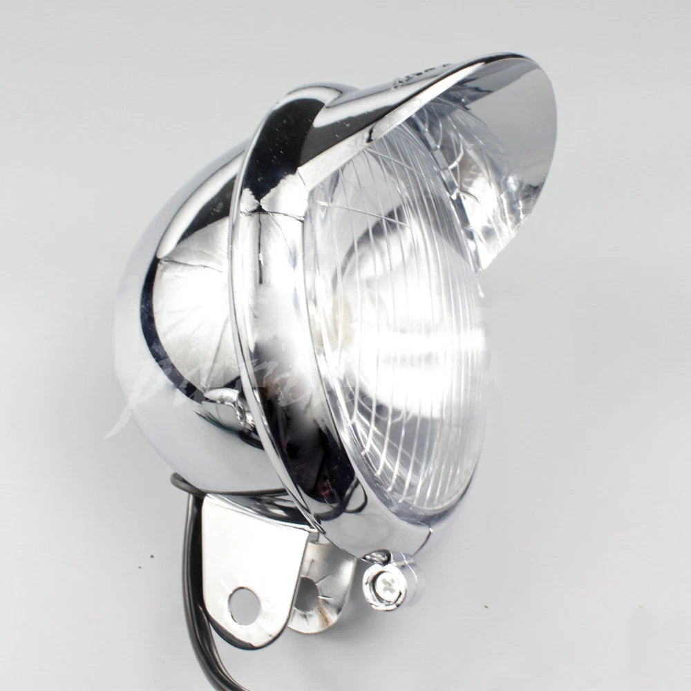Chrome Universal Motorcycle Fog Lamp Headlight For Harley Honda Yamaha Suzuki