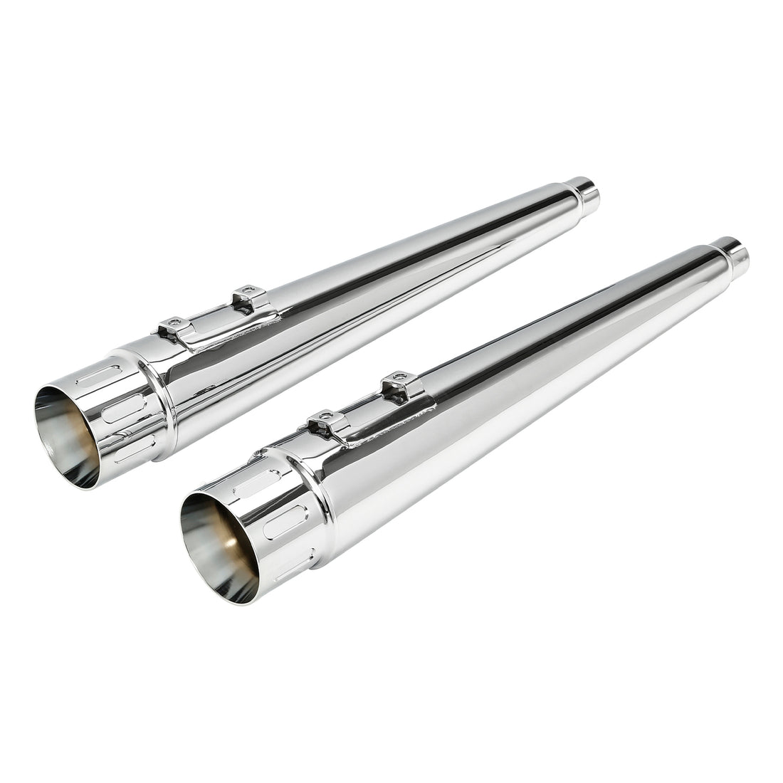 4" Megaphone Slip On Dual Exhaust Pipes Fit For Harley Street Road Glide 1995-16