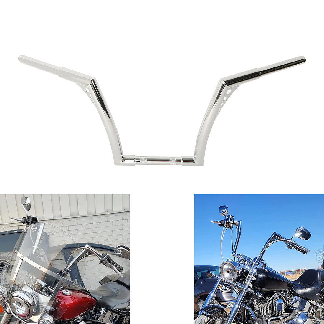 12 Rise Ape Hangers Fat 1.25" Handlebar Fit For Harley Sportster XL 883 XL 1200